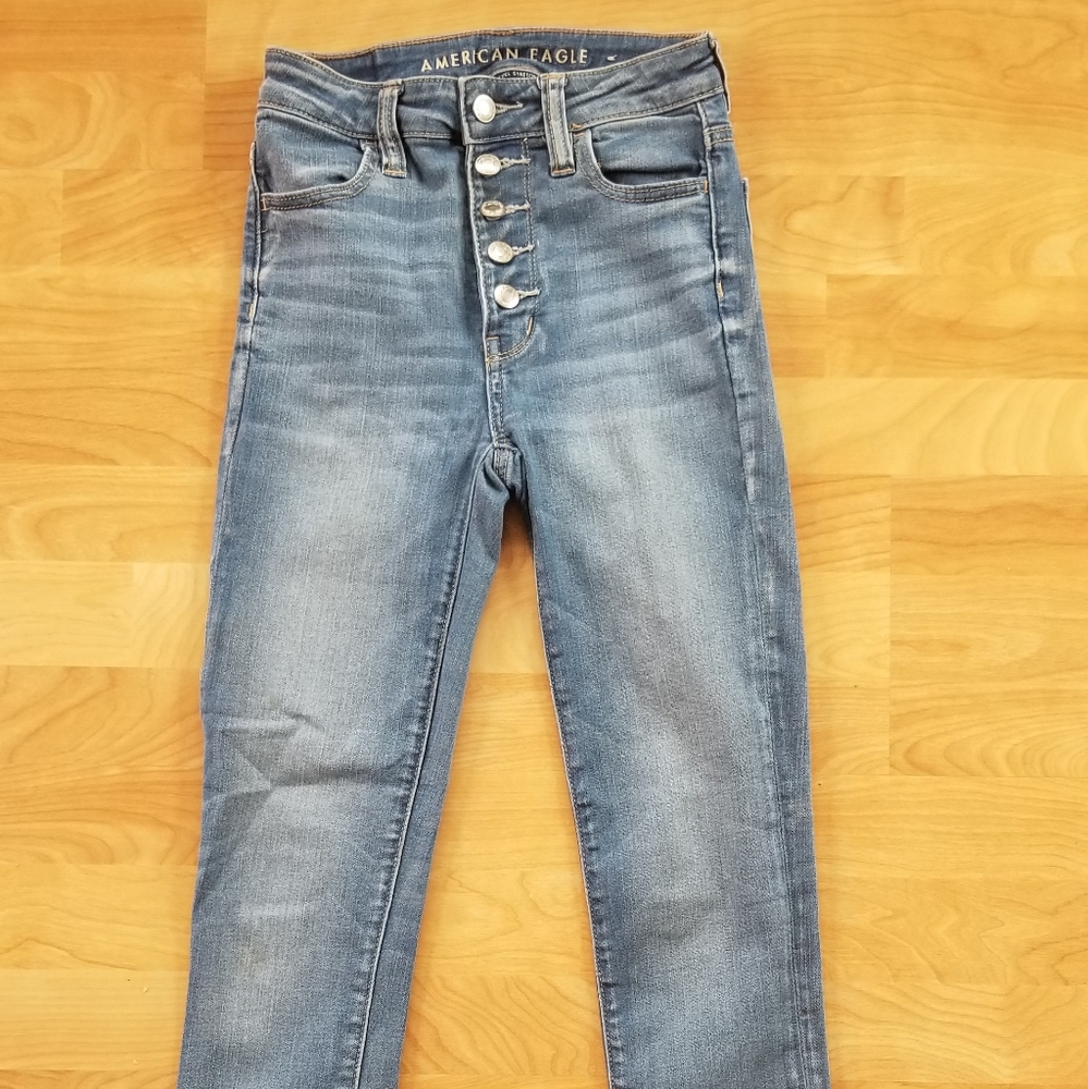 America Eagle,  high rise,  next level stretch, button fly jegging